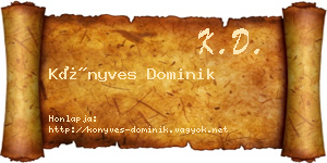 Könyves Dominik névjegykártya